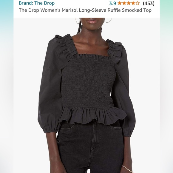 Long-Sleeved Ruffled Smocked Top - Picture 1 of 4